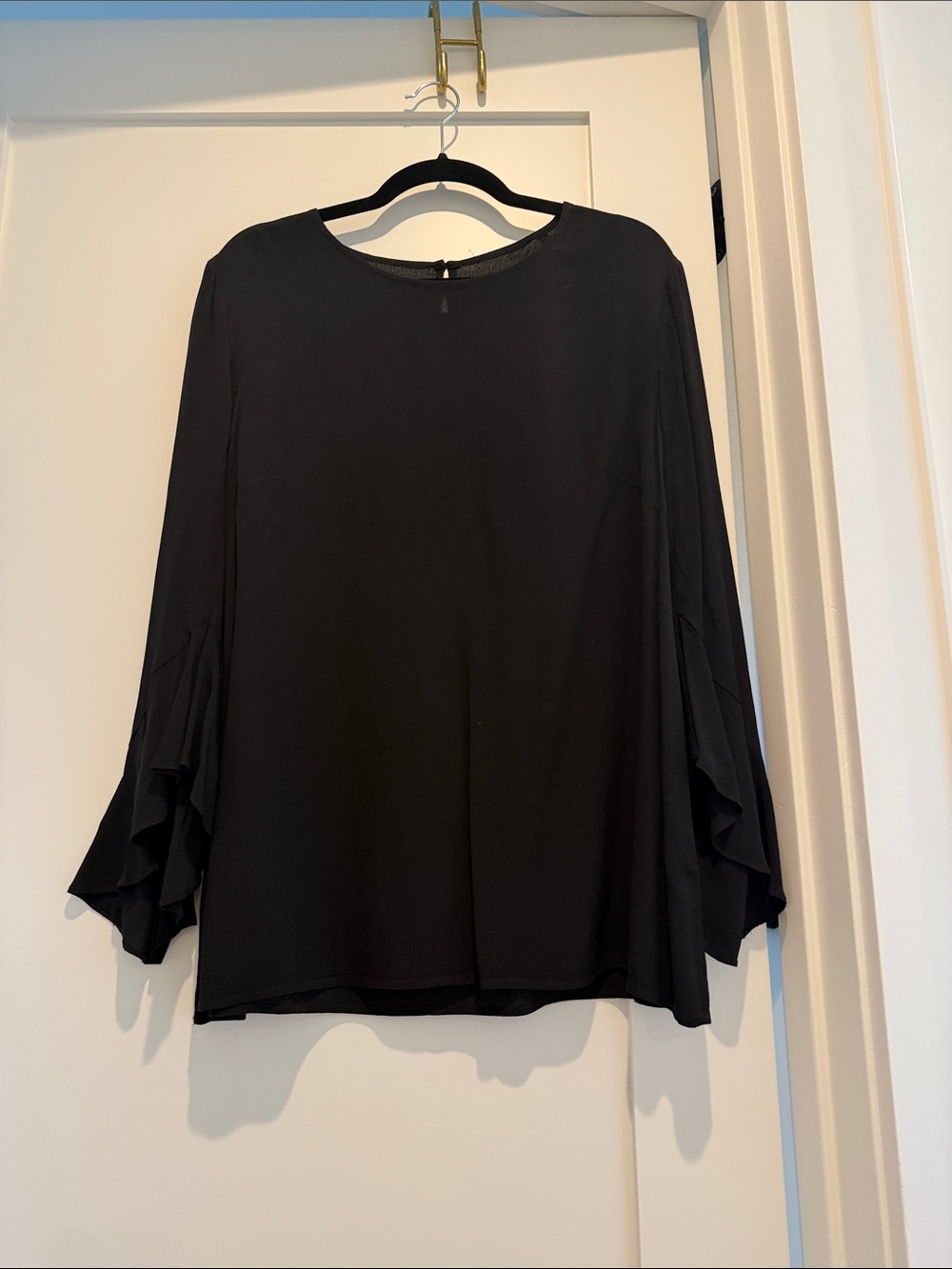 Blaque Label Black Long Sleeve Ruffle-Sleeve Top